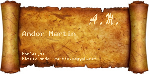 Andor Martin névjegykártya